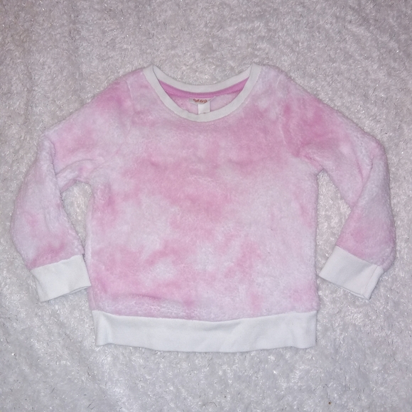 Cat & Jack Other - Cat & Jack Pink/White Marble Faux Fur Pullover Sweater